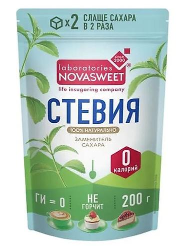 Şəkər: Novasweet Steviya – təbii şəkər əvəzedicisi - Çəki: 200 q - Kalori: 0 — 4