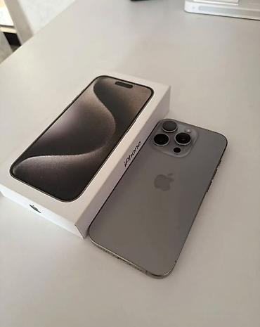 phone 15: IPhone 15 Pro, Б/у, 256 ГБ, Natural Titanium, Коробка, 82 % — 1