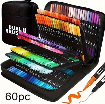 turkiye_tekstil instagram: Dual uclu fırça-markerlər dəsti – 60 ədəd - 60 rəng: isti-soyuq — 1