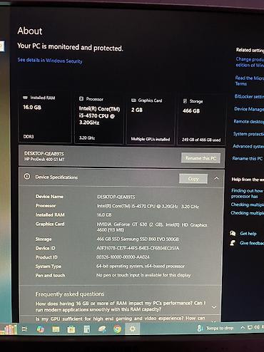 dvd ssd: Masaüstü kompüter komplekti – HP ProDesk sistem bloku + Samsung — 2