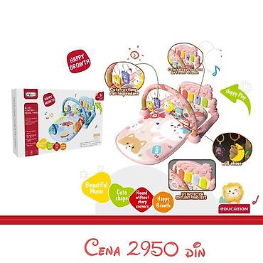 Podloge za igru: Muzička prostirka za bebе sa klavirom i visećim igračkama (0+) - — 1