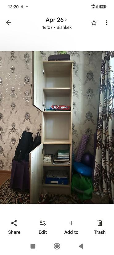 шкаф парта: Компьютерный стол, Б/у, С полками — 4