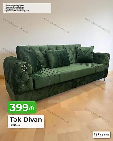 rengleme ucun sekiller: Tək divan – 250 sm • Mexanizm: açılan, bazalı (yataq funksiyalı və — 1