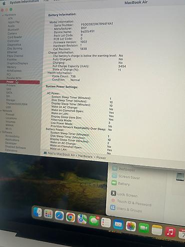 ssd 500gb: Satılır MacBook Air 13” 2020 modeli. Kompüter çox səliqəli istifadə — 7