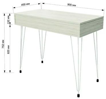 туалетный столики: Стол трансформер Для офиса, Длина, см: 90x45x75.2 см см, цвет - Белый — 1