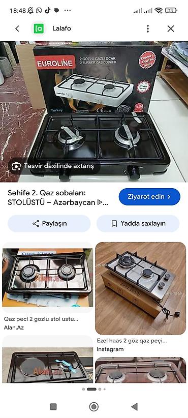 EUROLINE 2 gözlü qaz ocağı – stolüstü model - 2 brülörlü qaz plitəsi