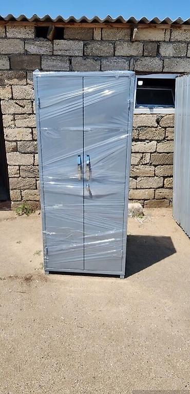 пластик шкаф: Metall şkaf – 2 qapılı, boz rəng - Material: möhkəm metal, toz boya — 3