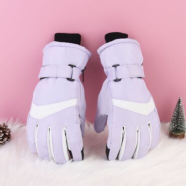Лыжные перчатки перчатки для лыж сноуборда. Цвет сиреневый