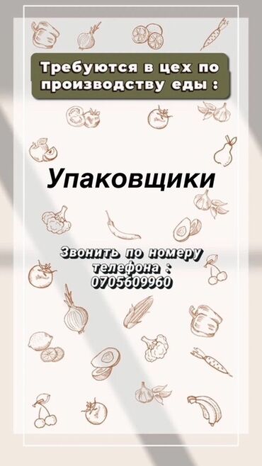 упаковщица на дому: Талап кылынат Таңгактоочу, Төлөм Бир айда эки жолу, 1-2-жылдык тажрыйба
