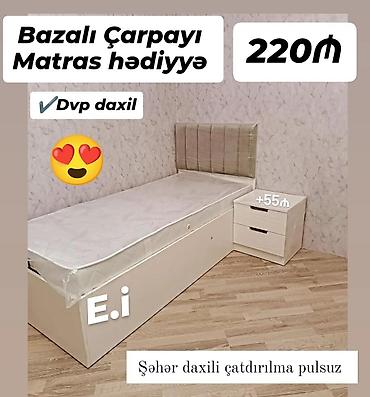 acilan kravat: Bazalı tək nəfərlik çarpayı - Matras hədiyyə - DVP daxil - Yumşaq — 1