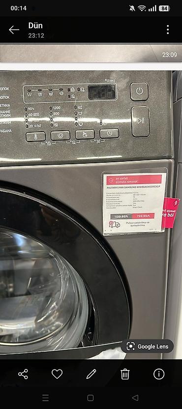 ariston 50: Paltaryuyan maşın Samsung, 7 kq, Yeni, Avtomat, Qurutma var — 2