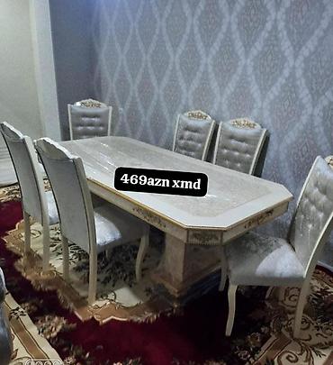 Masa və oturacaq dəstləri: Yemək otağı üçün dəstlər 1) Klassik dizaynlı masa + 6 stul - Krem — 7