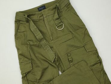 brązowe spodnie woskowane stradivarius: Mohito, Spodnie cargo damskie, rozmiar XS