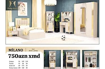 guzgulu stol: Milano gənc otağı mebel dəsti – krem (parlaq) rəng. Dəst tərkibi və — 1