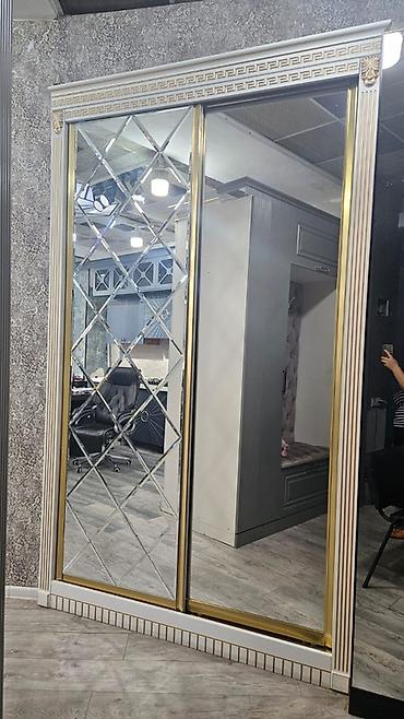 plastik ayna qapi: Yeni, 2 qapılı, Güzgülü, Ağ, Kupe, Düz dolab — 1