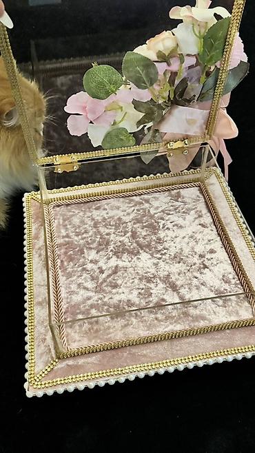 xonca bezekleri: Zərif dizaynlı bəzək qutusu/tray - Material: şəffaf akril qapaqlı — 3