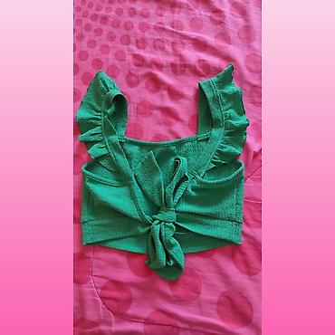 labrador baletanke: Shein Zeleni ženski crop top na bretele sa volančićima S/M NOVO - — 3