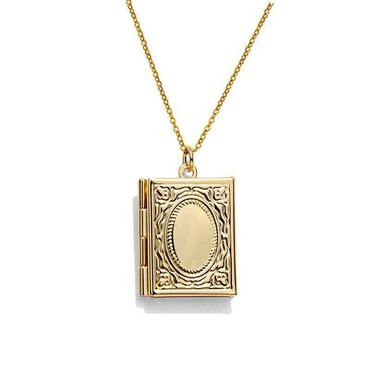 серебрянная цепочка: Цепочка с медальоном - книгой для двух фотографий, ожерелье с кулоном