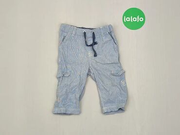 Ubrania i obuwie dziecięce: Spodnie, 6-9 m, wzrost - 74 cm., stan - Dobry, wzór - Linia, kolor - Niebieski