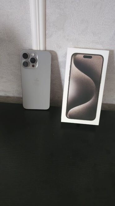 max 24: IPhone 15 Pro Max, 256 GB, Gümüşü, Barmaq izi, Face ID, Sənədlərlə