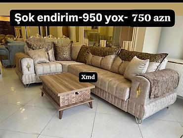 Ev üçün mebel: Künc divan dəsti - Şok endirim: 950 AZN yox, 750 AZN (şəkildə — 1