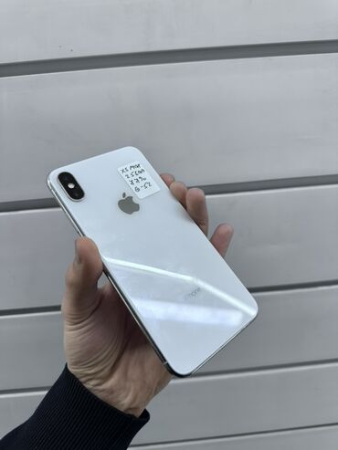 Apple iPhone: IPhone Xs Max, Б/у, 256 ГБ, Серебристый, Зарядное устройство, Защитное стекло, Чехол, 82 % — 1