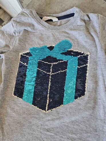 uv majica za decu: Pamučna majčica H&M Piši-Briši, za 6-8 godina interesantna. Bez