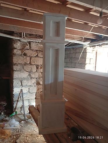 Ağ rəngdə taxta dekorativ sütun/balustrada dayağı - Material