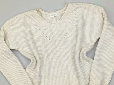 biały sweterek 152: Sweterek, H&M, 10 lat, 134-140 cm, stan - Bardzo dobry