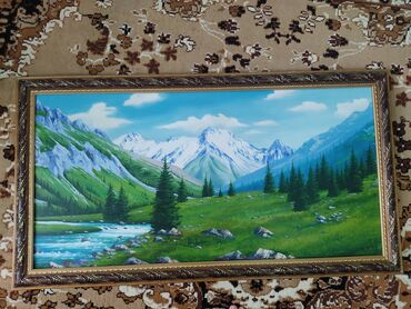 живописные картины художников: Картина, горный пейзаж 
размер 60*120см
в хорошем состоянии