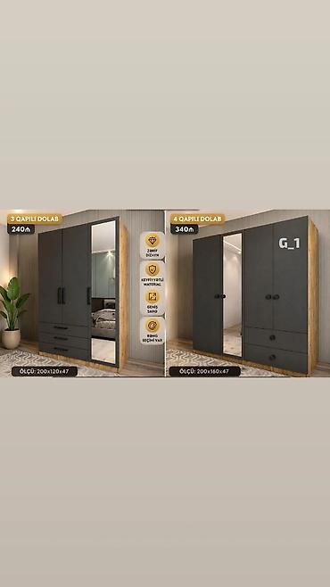 islenmis taxt: Mebel dolabı – zərif dizaynlı, keyfiyyətli materialdan. Variantlar: - — 1
