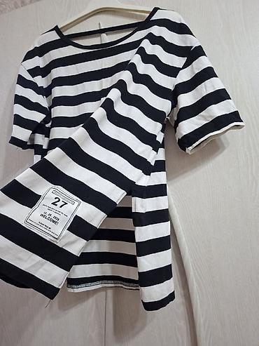 alt geyim: Qara-ağ zolaqlı qadın bluz.44_46 olcuye uyugundur - Model: rahat — 2