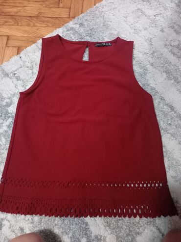 bluze i tunike: S (EU 36), Single-colored, color - Red