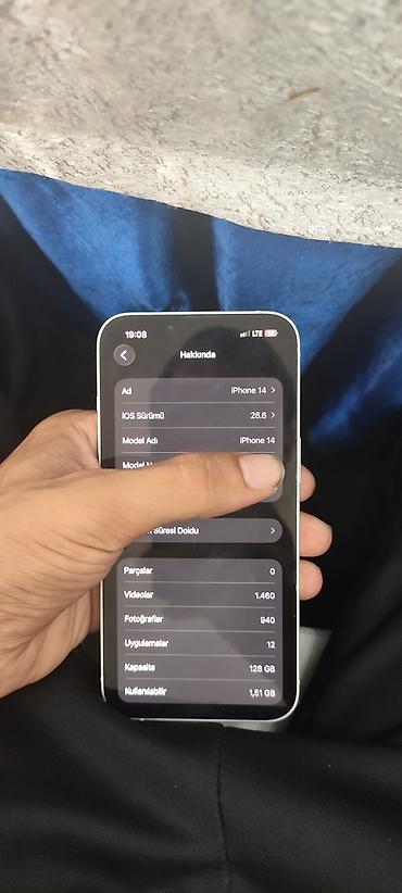 apple ipad 13: IPhone 14, 128 GB, Ağ, Face ID — 6