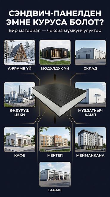 Сэндвич-панели изоляционные: 🏗️ Сэндвич-панелдер – сапаттуу курулуштун мыкты тандоосу! Биз — 1