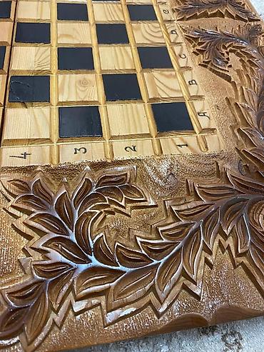 Шахматы: Шахматы, нарды, кара жыгач жаны, колго жасалган, шикарный для — 3