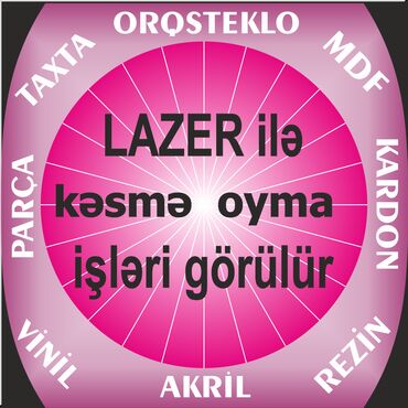lazer cnc: Lazer aparatı ilə Orqsteklo, MDF, Taxta, Parça, Rezin, Dəri, Akril