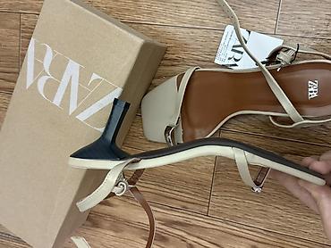 zara ботинки: Босоножки, 37, Zara, Новый, цвет - Бежевый, Самовывоз — 4