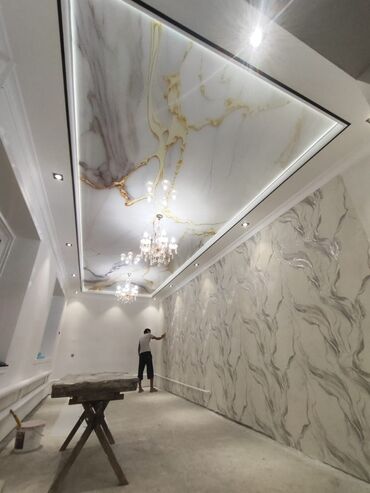 Натяжной потолок: Натяжной потолок Глянцевое Монтаж — 6