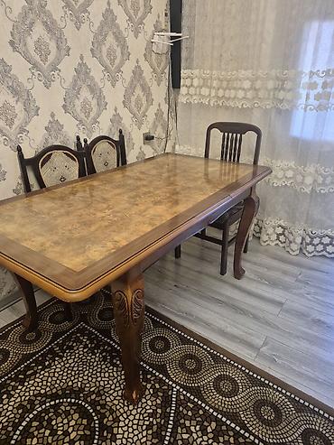 acılan masalar: Klassik üslubda massiv ağacdan yemək masası - Material: təbii ağac — 5