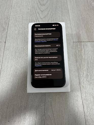 iphone 1e: IPhone 15 Pro, Б/у, 256 ГБ, Blue Titanium, Кабель, Зарядное устройство, Защитное стекло, 86 % — 5
