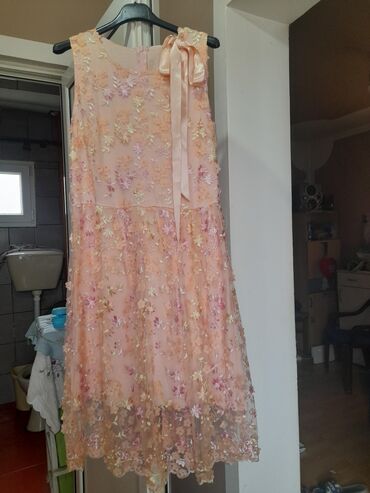 haljine od čipke: M (EU 38), L (EU 40), bоја - Roze, Drugi stil, Na bretele