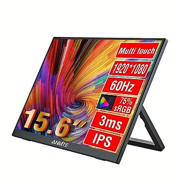 monitor stand: ANMITE 15.6" portativ monitor - Ekran: 15.6 düym, IPS panel - Həll — 1