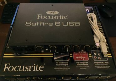 ses kartları: Focusrite Saffire 6 USB. 2giriş 4çıxışlı səs kartı. Əla vəziyyətdədi