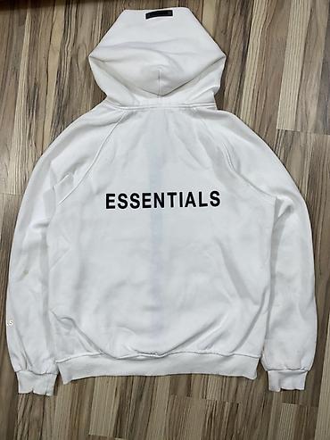 верхняя одежда женская: ESSENTIALS by Fear of God — белая худи на молнии с капюшоном. - — 1