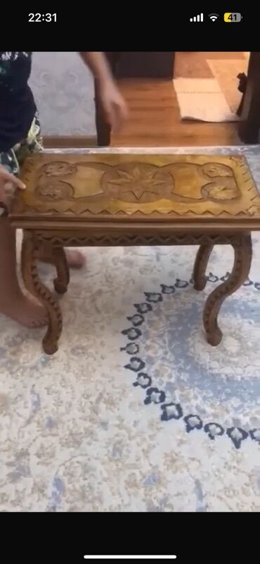 Nərdlər: Əl işı ağac oyma şahmat-nərd dəsti - Material: təbii ağac (tam ağac — 5