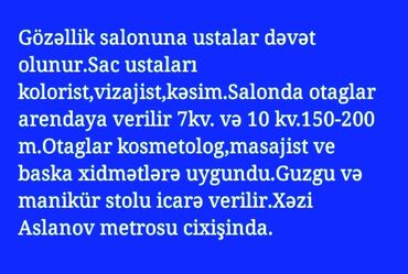 atapleniya ustasi: Gözəllik salonuna ustalar dəvət olunur sac ustalari vizajist