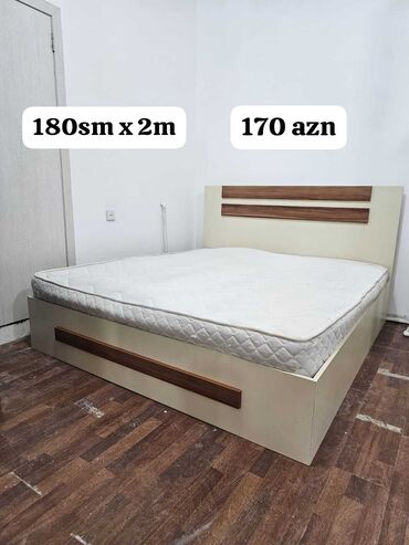 Mətbəx mebeli: İkinəfərlik çarpayı, Bazasız, Matras ilə, Siyirməli