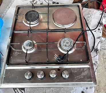 panel cit: Qaz-elektrik kombinə edilmiş plitə (bord turu) - 4 göz: 3 qaz ocağı + — 2