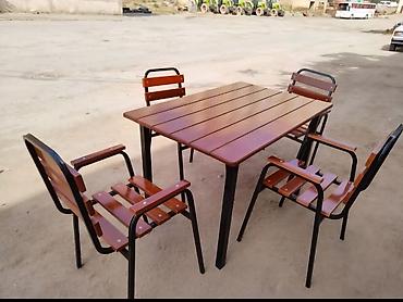 bar otracagi: Metall karkaslı açıq hava mebel dəsti – 1 masa + 4 kreslo - Tərkib: 1 — 1